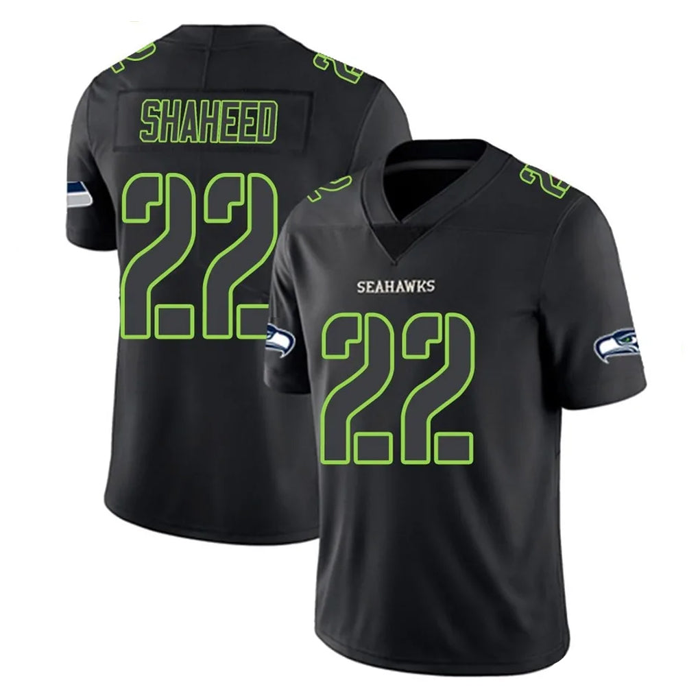 S.Seahawks #22 Rashid Shaheed Player Black Impact Limited Home Game ROCER Stitched Jerseys