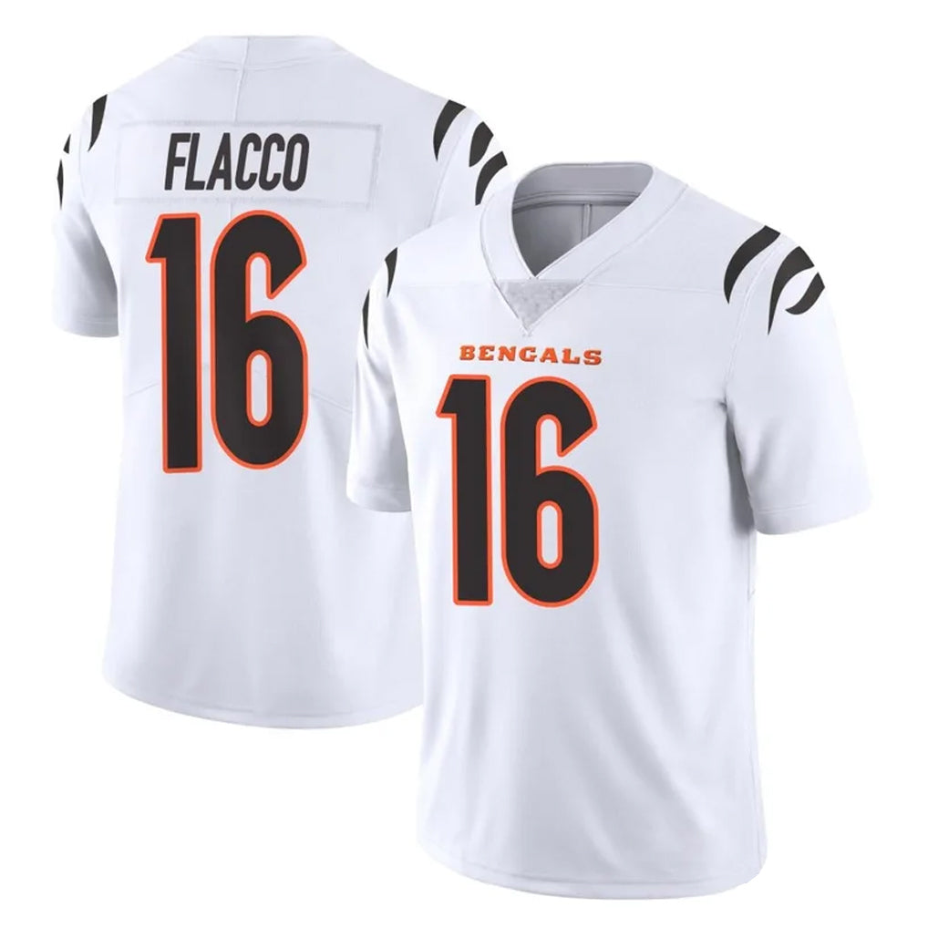 C.Bengals #16 Joe Flacco Player White Vapor Untouchable Limited Home Game ROCER Stitched Jerseys