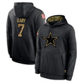 D.Cowboys #7 Rashan Gary Player Black Salute to Service Pullover Hoodies Limited ROCER Stitched Jerseys