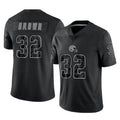 C.Browns #32 Jim Brown Player Black Reflective Home Game ROCER Stitched Jerseys