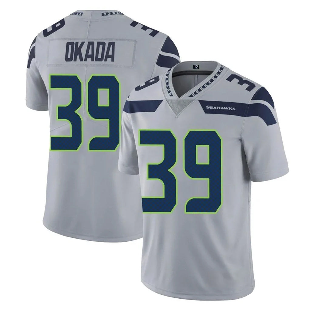 S.Seahawks #39 Ty Okada Player Gray Limited Vapor Untouchable Home Game ROCER Stitched Jerseys