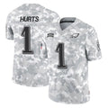 P.Eagles #1 Jalen Hurts Player Arctic Camo Salute to Service Limited Game ROCER Stitched Jerseys