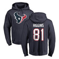 H.Texans #81 Jayden Higgins Player Navy Pro Line Pullover Hoodie Limited Game ROCER Stitched Jerseys