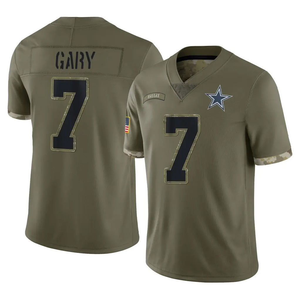 D.Cowboys #7 Rashan Gary Player Olive Salute to Service Limited Game ROCER Stitched Jerseys