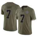 D.Cowboys #7 Rashan Gary Player Olive Salute to Service Limited Game ROCER Stitched Jerseys