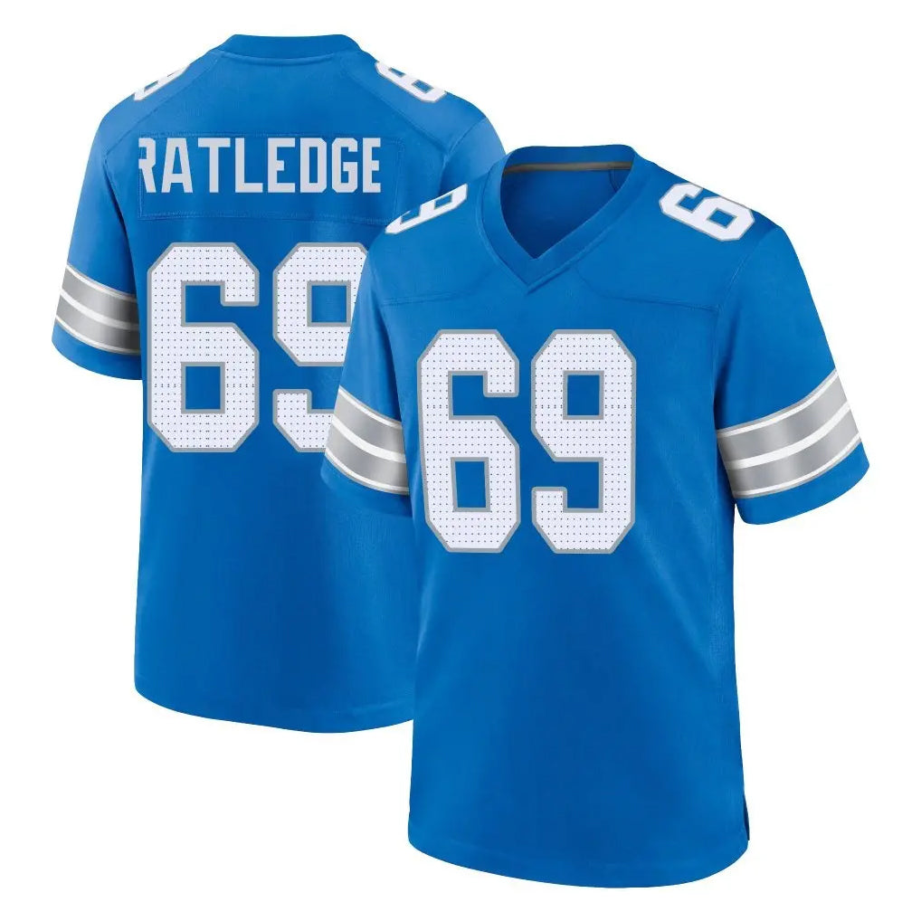 D.Lions #69 Tate Ratledge Player Blue Alternate Home Game ROCER Stitched Jerseys
