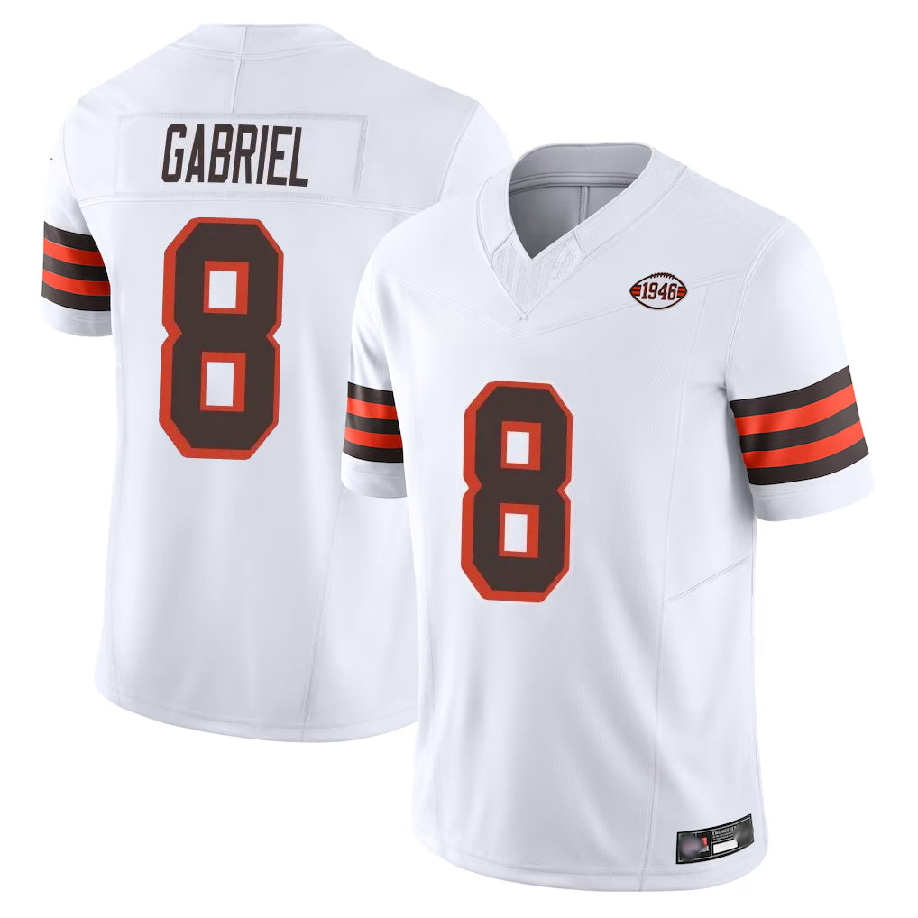 C.Browns #8 Dillon Gabriel Player White Limited Vapor F.U.S.E. Alternate Game ROCER Stitched Jerseys