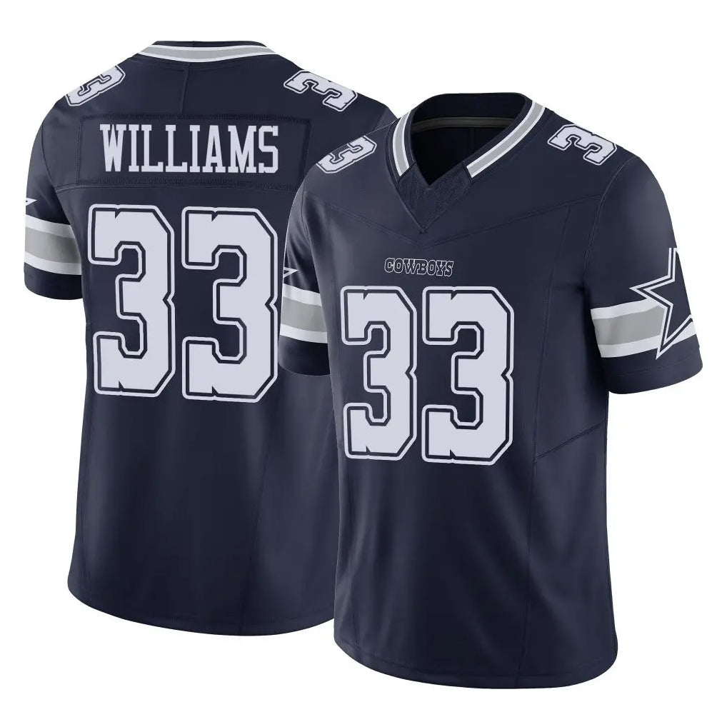 D.Cowboys #33 Javonte Williams Player Navy Limited Vapor F.U.S.E. Home Game ROCER Stitched Jerseys