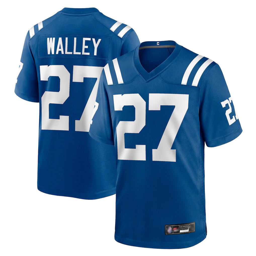 IN.Colts #27 Justin Walley Player Royal Home Game ROCER Stitched Jerseys