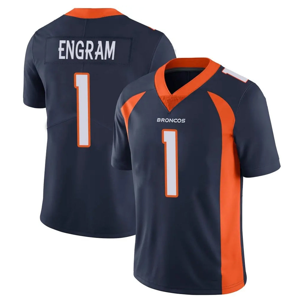 D.Broncos #1 Evan Engram Player Navy Vapor Untouchable Limited Game ROCER Stitched Jerseys