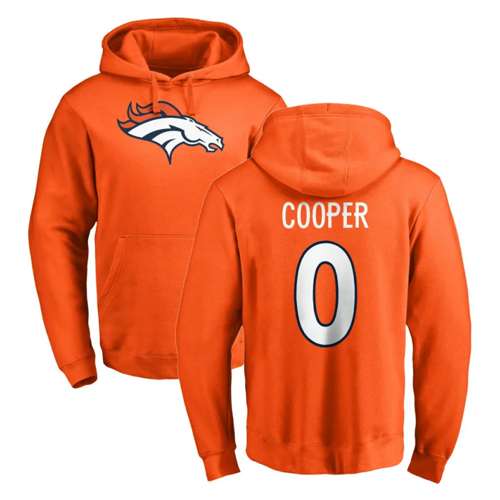D.Broncos #0 Jonathon Cooper Player Orange Pullover Hoodie Limited ROCER Stitched Jerseys