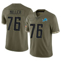 D.Lions #76 Blake Miller Player Olive Salute To Service Limited ROCER Stitched Jerseys