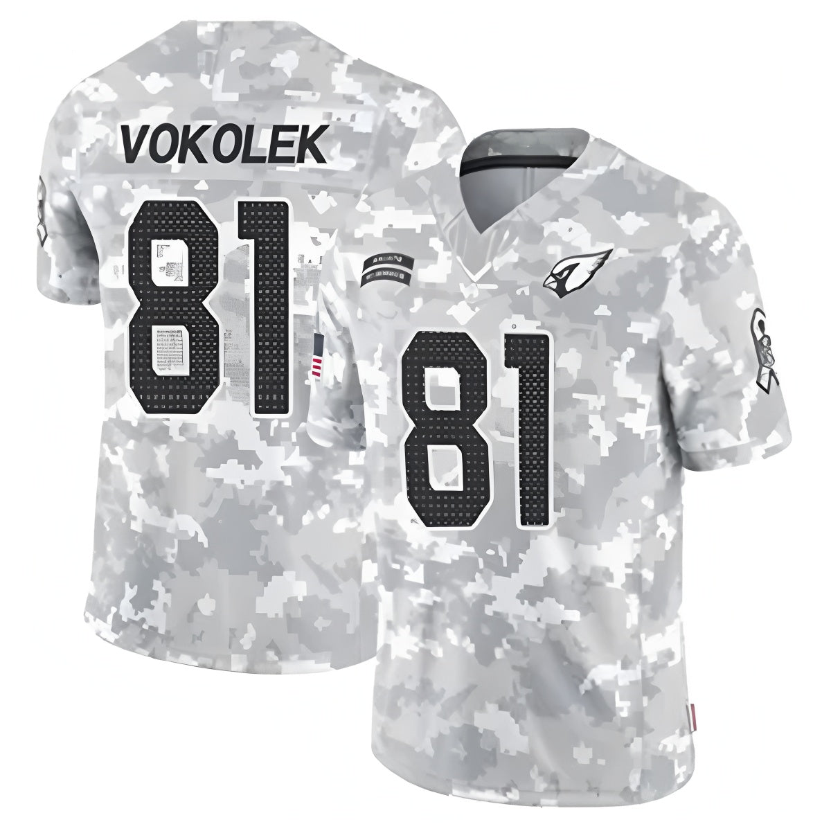 A.Cardinals #81 Travis Vokolek Player Camo Salute to Service Limited ROCER Stitched Jerseys