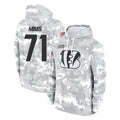 C.Bengals #71 Amarius Mims Player Arctic Camo Salute to Service Pullover Hoodie Limited ROCER Stitched Jerseys