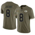 GB.Packers #8 Josh Jacobs Player Olive Salute To Service Limited ROCER Stitched Jerseys