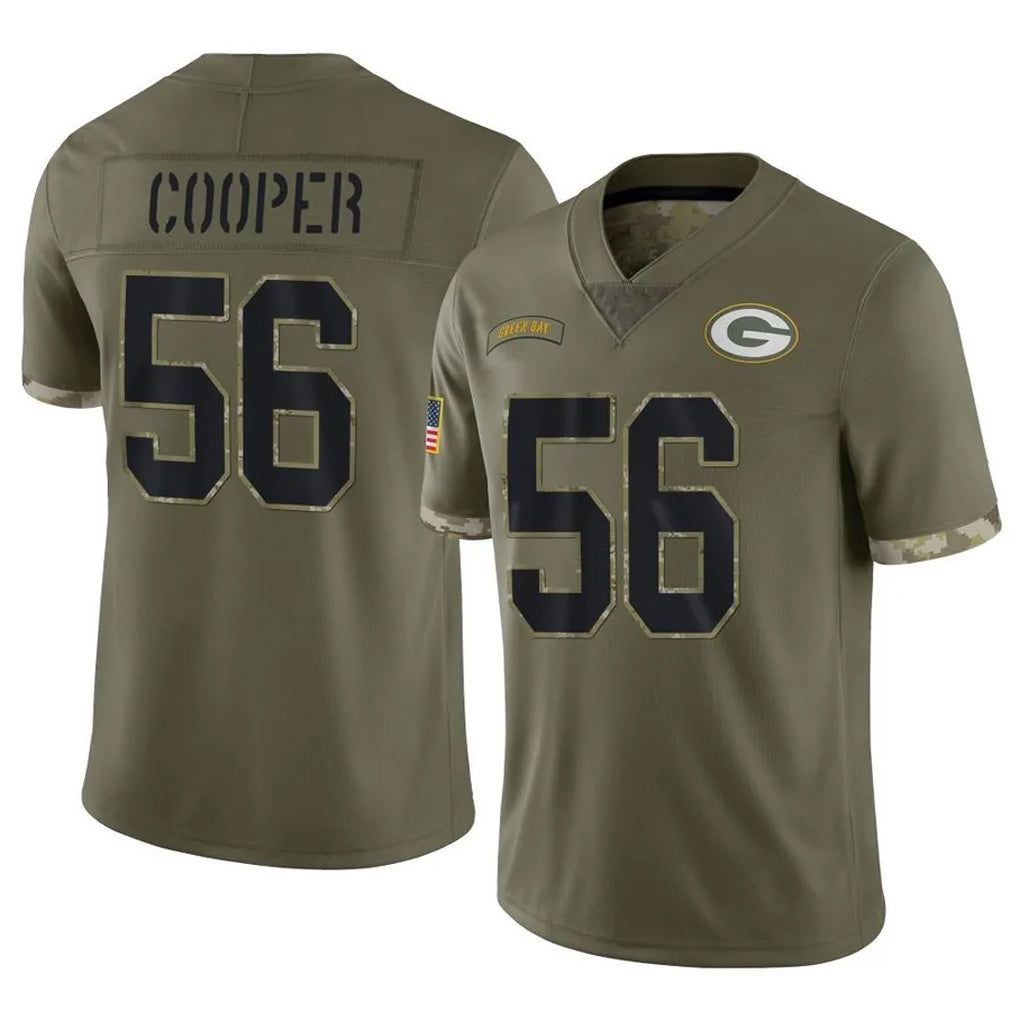 GB.Packers #56 Edgerrin Cooper Player Olive Salute To Service Limited ROCER Stitched Jerseys