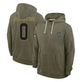 D.Cowboys #0 DeMarvion Overshown Player Olive Salute to Service Pullover Hoodies Limited ROCER Stitched Jerseys