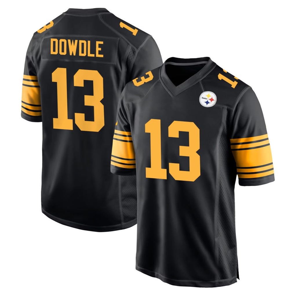 P.Steelers #13 Rico Dowdle Player Black Color Rush Home Game ROCER Stitched Jerseys