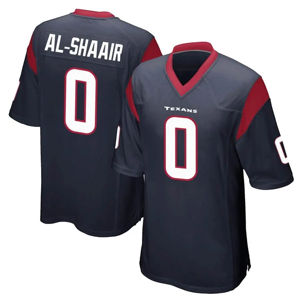 H.Texans #0 Azeez Al-Shaair Player Navy Home Game ROCER Stitched Jerseys