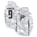 A.Falcons #9 Michael Penix Jr. Player Arctic Camo Salute to Service Limited Hoodie ROCER Stitched Jerseys