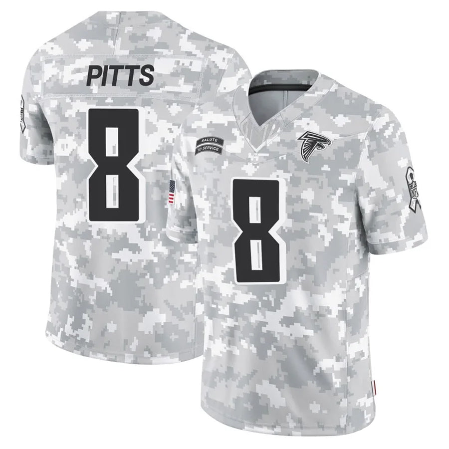 A.Falcons #8 Kyle Pitts Sr. Player Arctic Camo Salute to Service Limited ROCER Stitched Jerseys