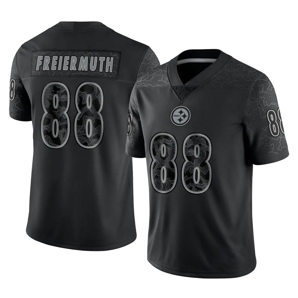 P.Steelers #88 Pat Freiermuth Player Black Reflective Limited Home Game ROCER Stitched Jerseys