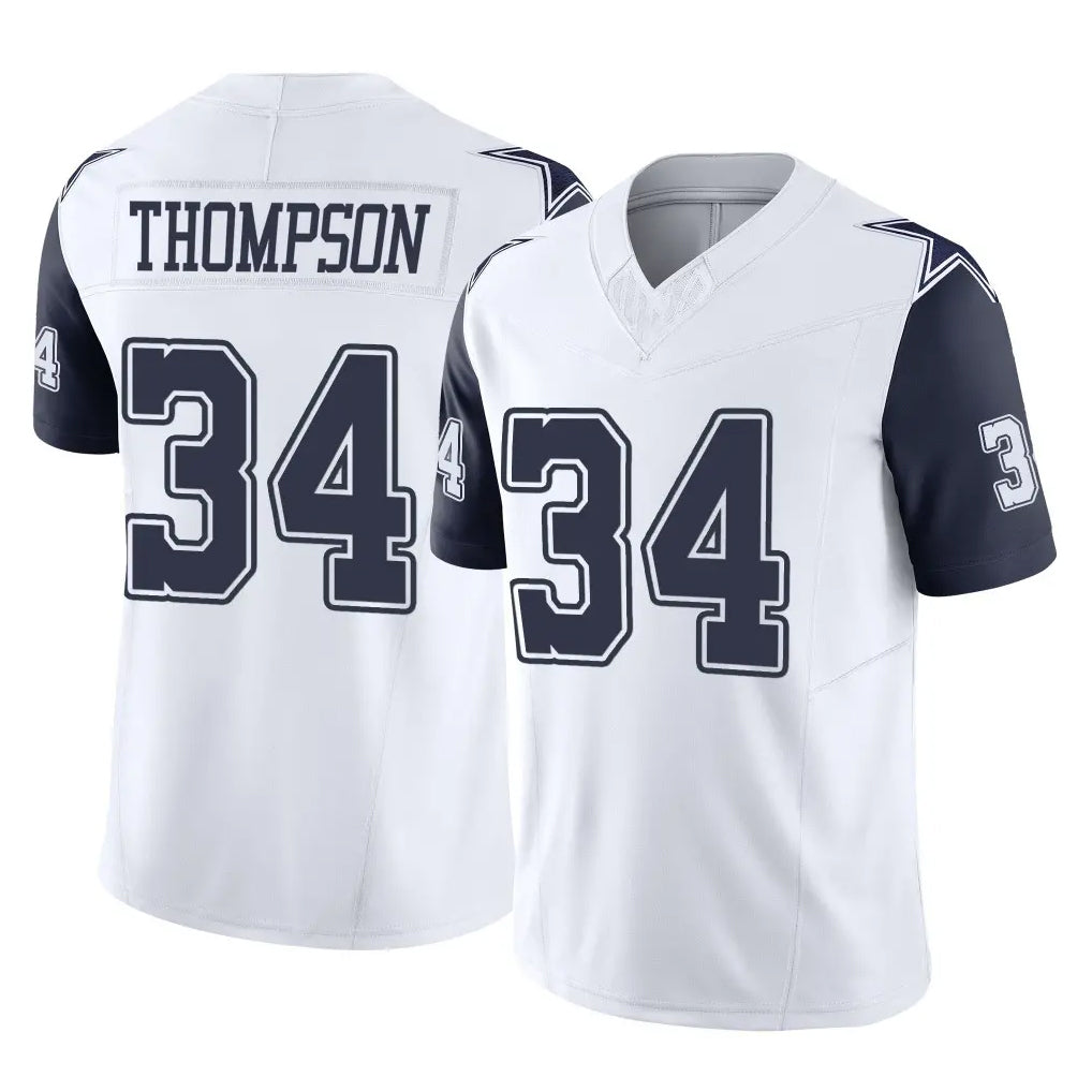D.Cowboys #34 Jalen Thompson Player White-Navy Limited Vapor F.U.S.E. Home Game ROCER Stitched Jerseys