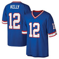 B.Bills #12 Jim Kelly Player Blue Replica Throwback Limited ROCER Stitched Jerseys