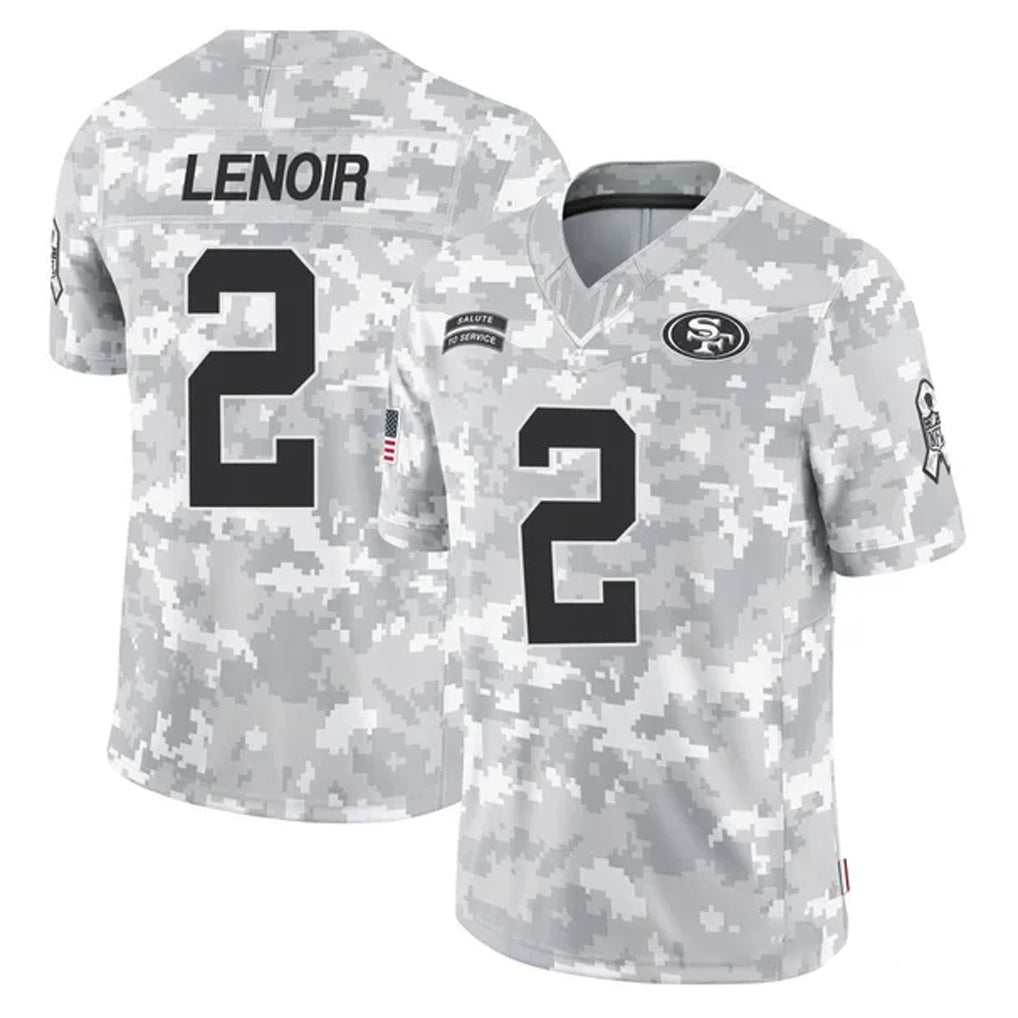 SF.49ers #2 Deommodore Lenoir Player Arctic Camo Limited Salute To Service Home Game ROCER Stitched Jerseys