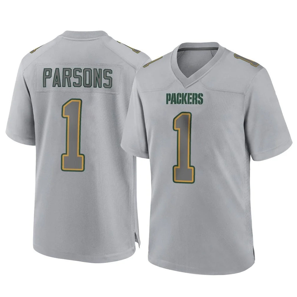 GB.Packers #1 Micah Parsons Player Gray Atmosphere Fashion Home Game ROCER Stitched Jerseys