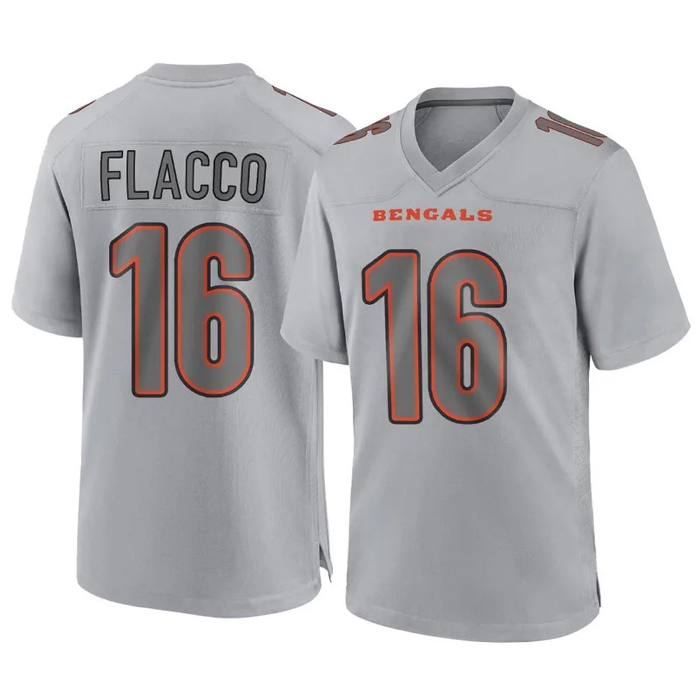 C.Bengals #16 Joe Flacco Player Gray Atmosphere Fashion Game ROCER Stitched Jerseys