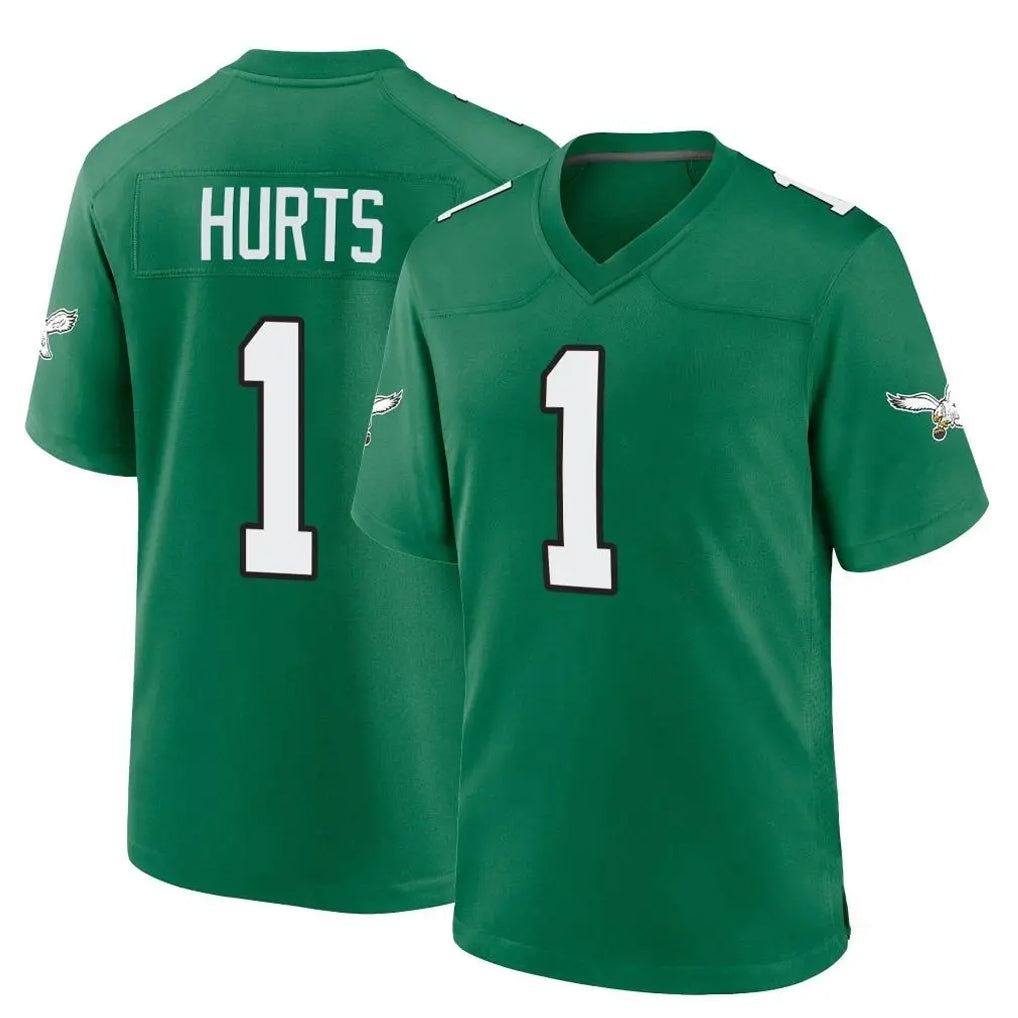 P.Eagles #1 Jalen Hurts Player Green Kelly Alternate Home Game ROCER Stitched Jerseys