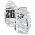 P.Eagles #26 Saquon Barkley Player Arctic Camo Salute to Service Pullover Hoodies Limited Game ROCER Stitched Jerseys