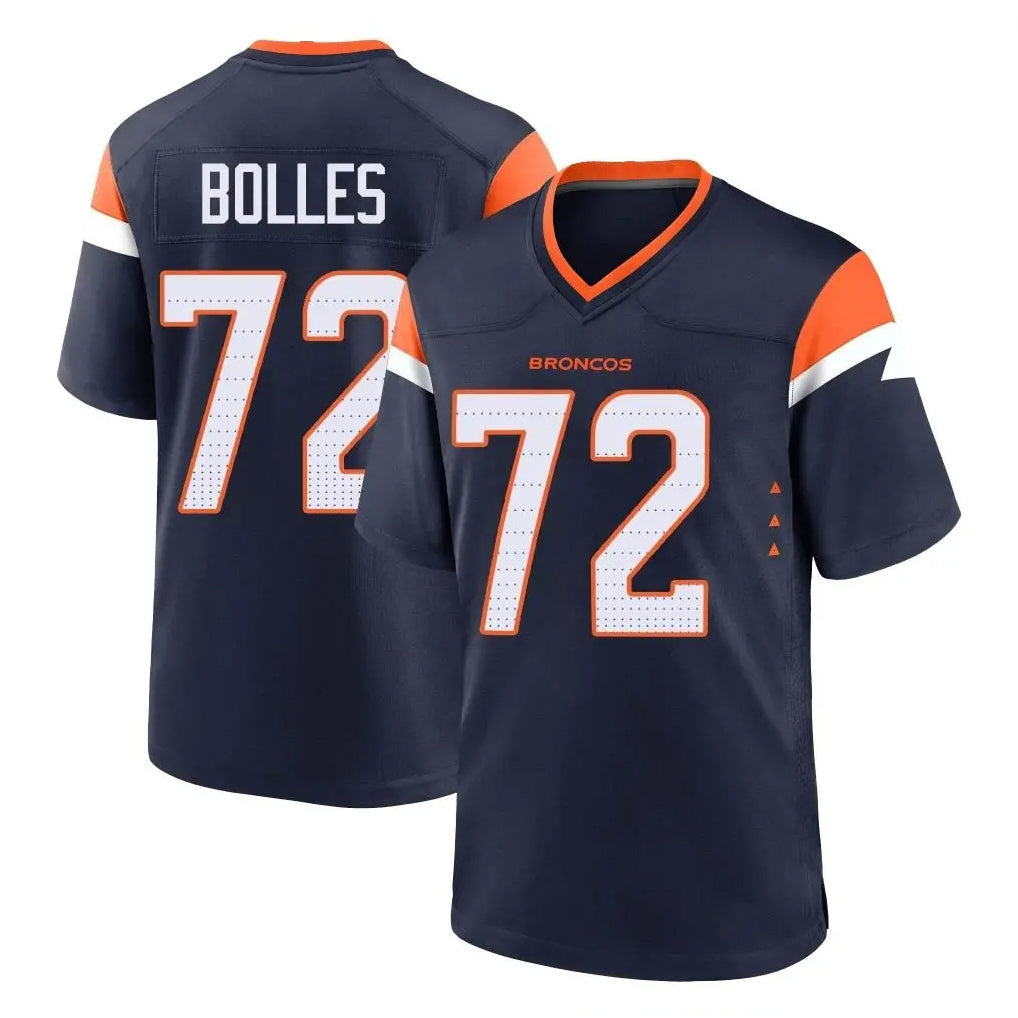 D.Broncos #72 Garett Bolles Player Navy Home Game ROCER Stitched Jerseys