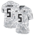 A.Falcons #5 Drake London Player Arctic Camo Salute to Service Limited ROCER Stitched Jerseys