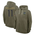 S.Seahawks #13 Ernest Jones IV Player Olive Salute to Service Pullover Hoodies Limited ROCER Stitched Jerseys