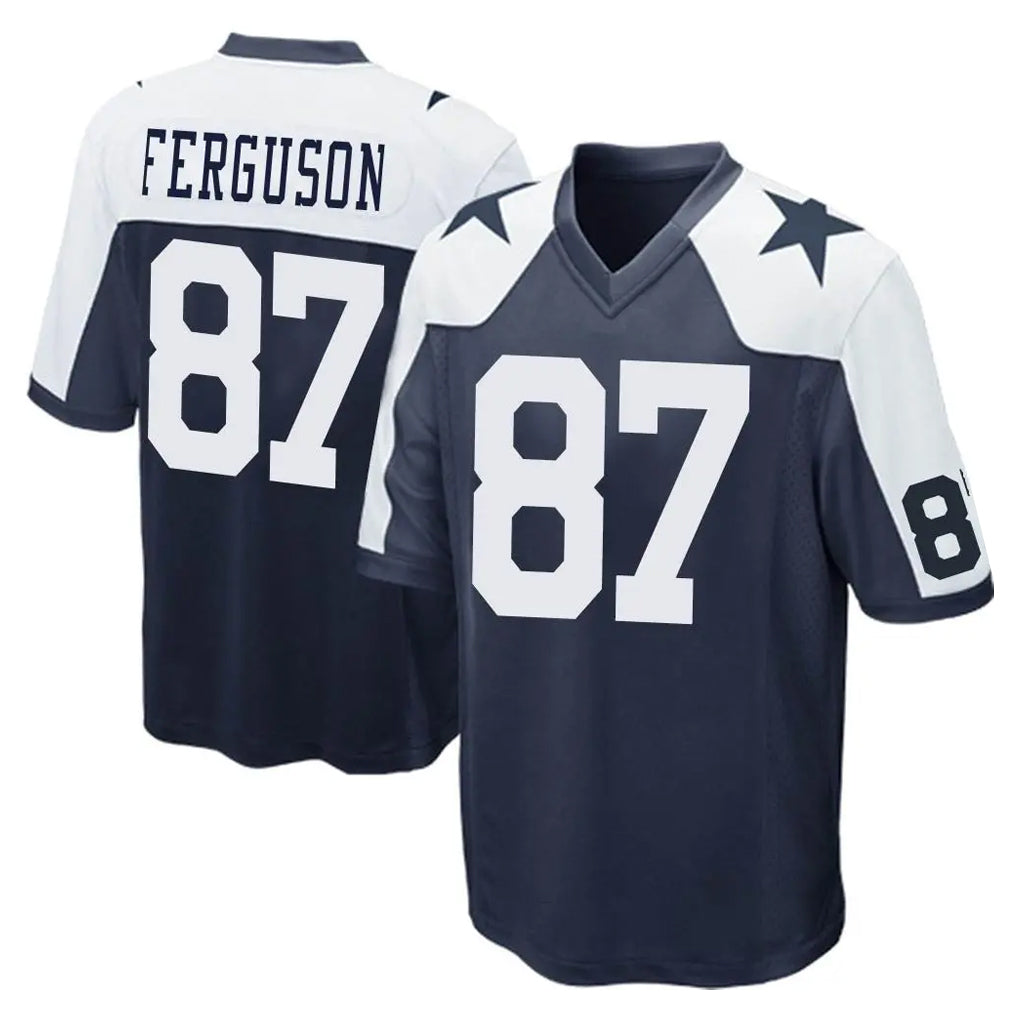 D.Cowboys #87 Jake Ferguson Player Navy-White Alternate Home Game ROCER Stitched Jerseys