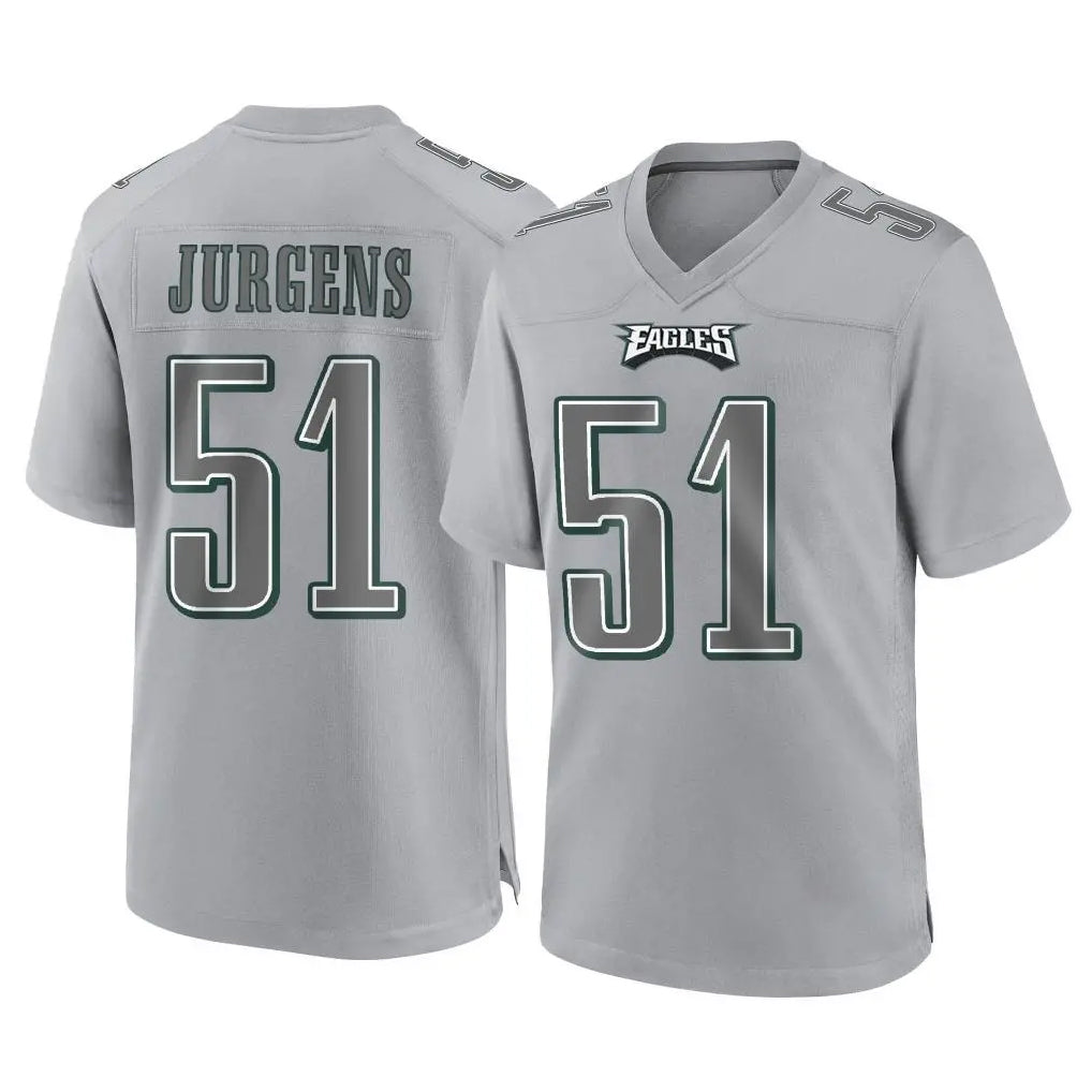 P.Eagles #51 Cam Jurgens Player Gray Atmosphere Fashion Home Game ROCER Stitched Jerseys