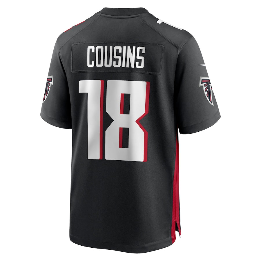 A.Falcons #18 Kirk Cousins Player Black Home Game ROCER Stitched Jerseys