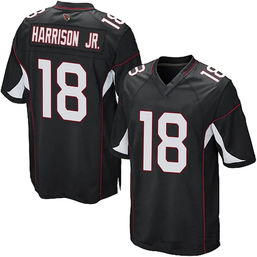 A.Cardinals #18 Marvin Harrison Jr. Player Black Game ROCER Stitched Jerseys