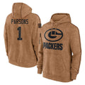 GB.Packers #1 Micah Parsons Player Brown Salute to Service Hoodies Limited Game ROCER Stitched Jerseys