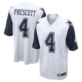 D.Cowboys #4 Dak Prescott Player White-Navy Home Game ROCER Stitched Jerseys