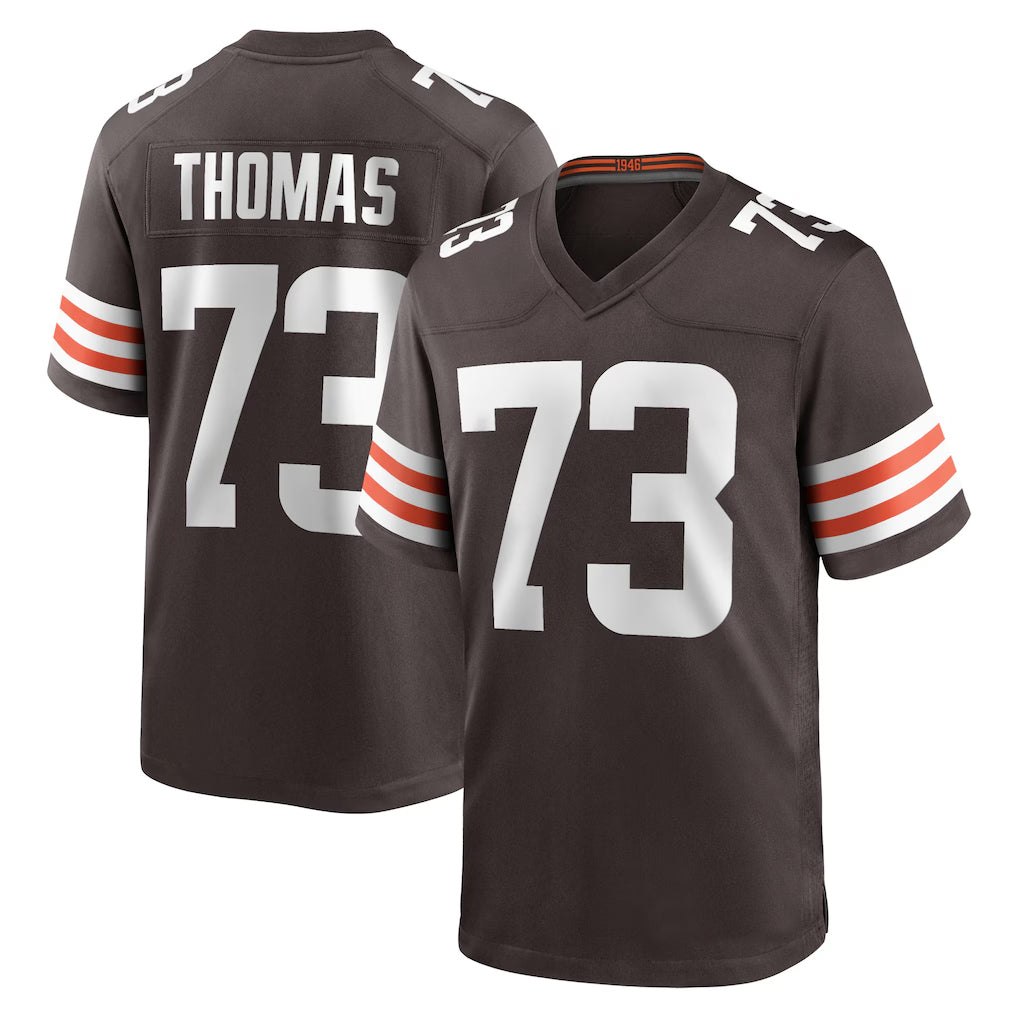 C.Browns #73 Joe Thomas Player Brown Home Game ROCER Stitched Jerseys