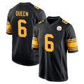 P.Steelers #6 Patrick Queen Player Black Color Rush Home Game ROCER Stitched Jerseys