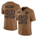 D.Cowboys #92 Quinnen Williams Player Brown Salute to Service Limited Home Game ROCER Stitched Jerseys
