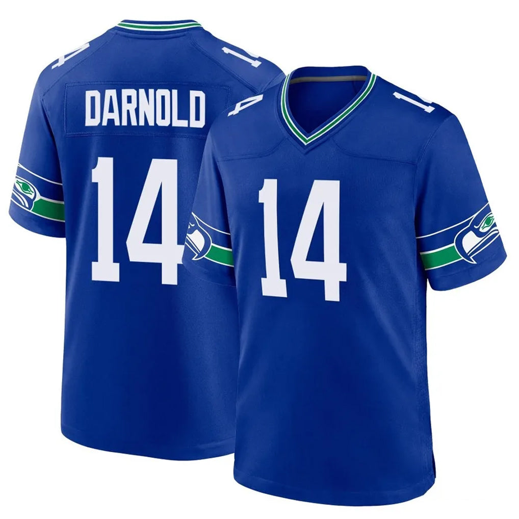 S.Seahawks #14 Sam Darnold Player Royal Throwback Home Game ROCER Stitched Jerseys