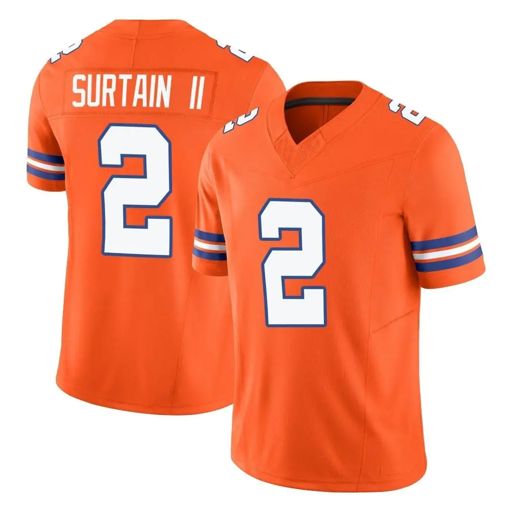 D.Broncos #2 Pat Surtain II Player Orange Limited Alternate Vapor F.U.S.E. Throwback Game ROCER Stitched Jerseys