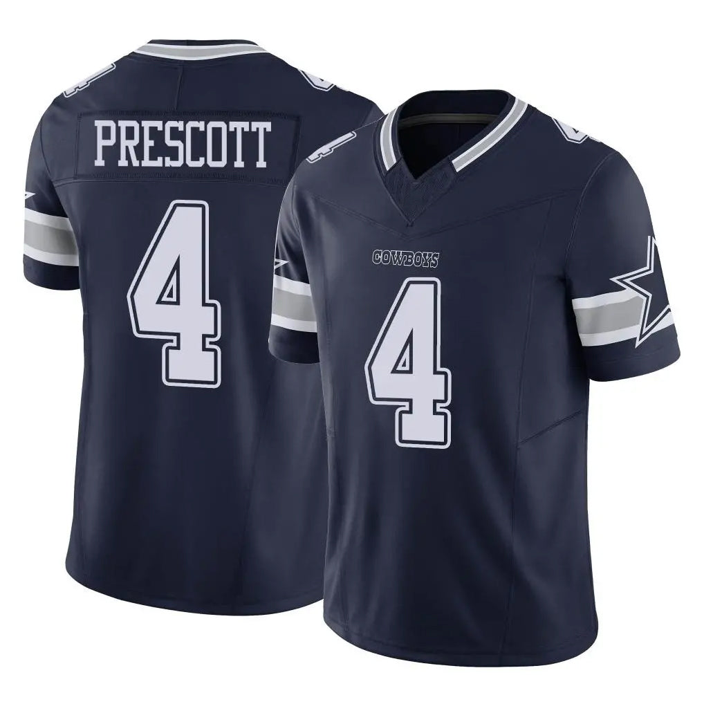D.Cowboys #4 Dak Prescott Player Navy Limited Vapor F.U.S.E. Home Game ROCER Stitched Jerseys