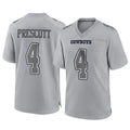 D.Cowboys #4 Dak Prescott Player Gray Atmosphere Fashion Home Game ROCER Stitched Jerseys