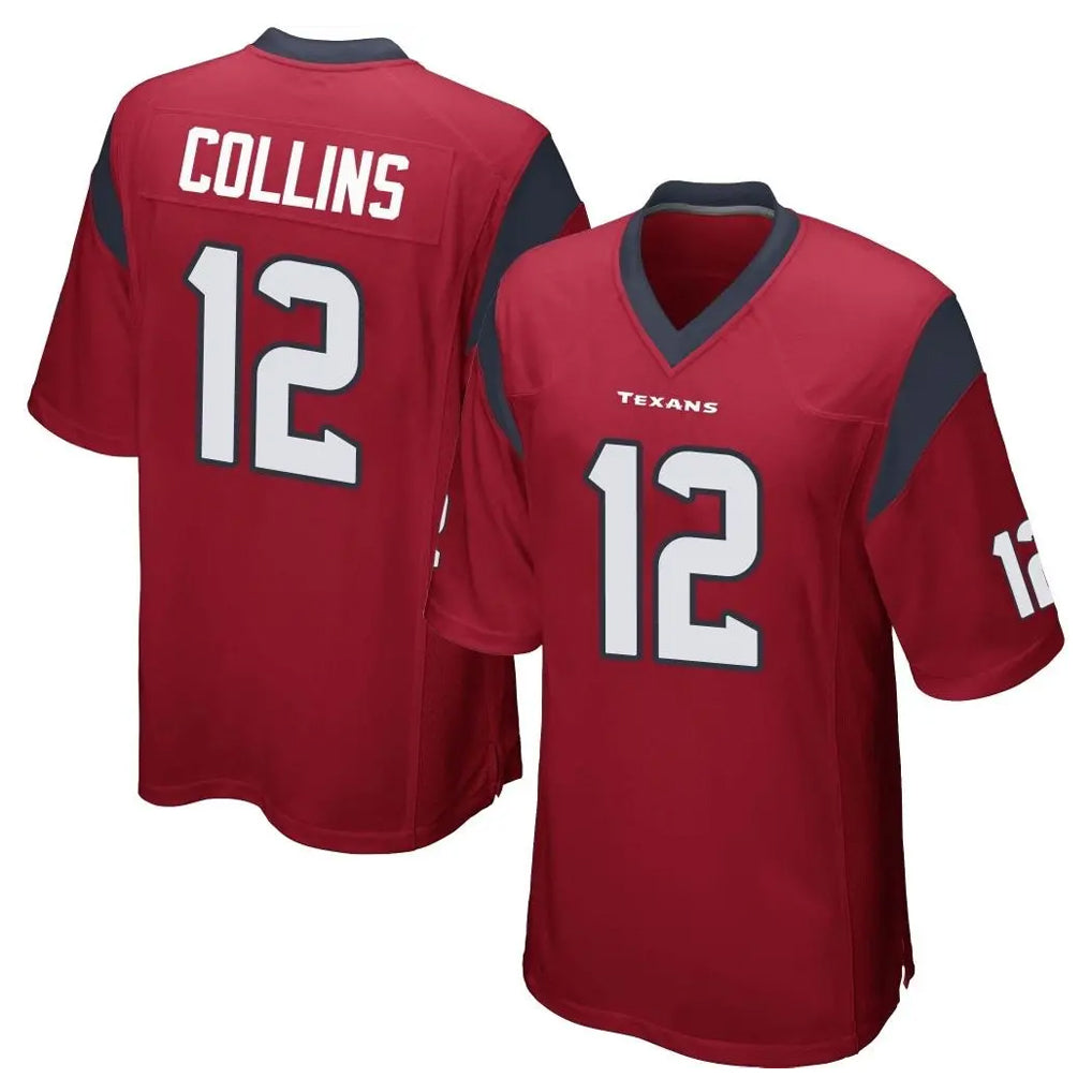 H.Texans #12 Nico Collins Player Red Home Game ROCER Stitched Jerseys